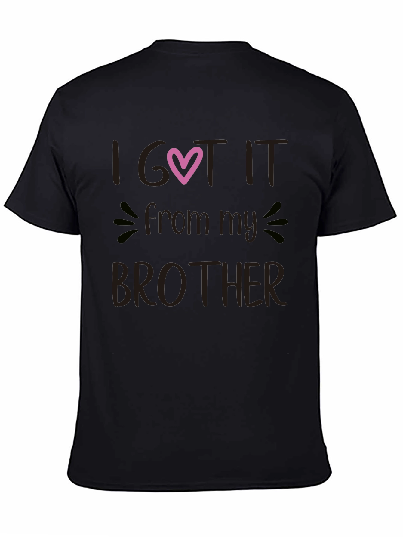 I Got It From My Brother Black Graphic Tee