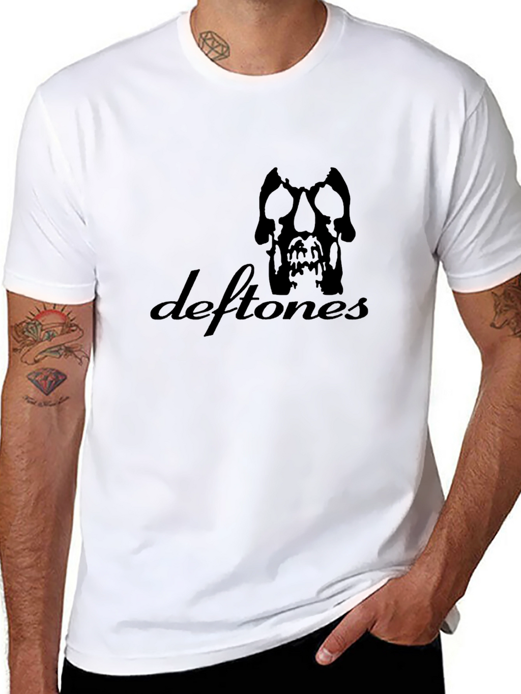 Deftones Band T-Shirt - Black Skull Logo