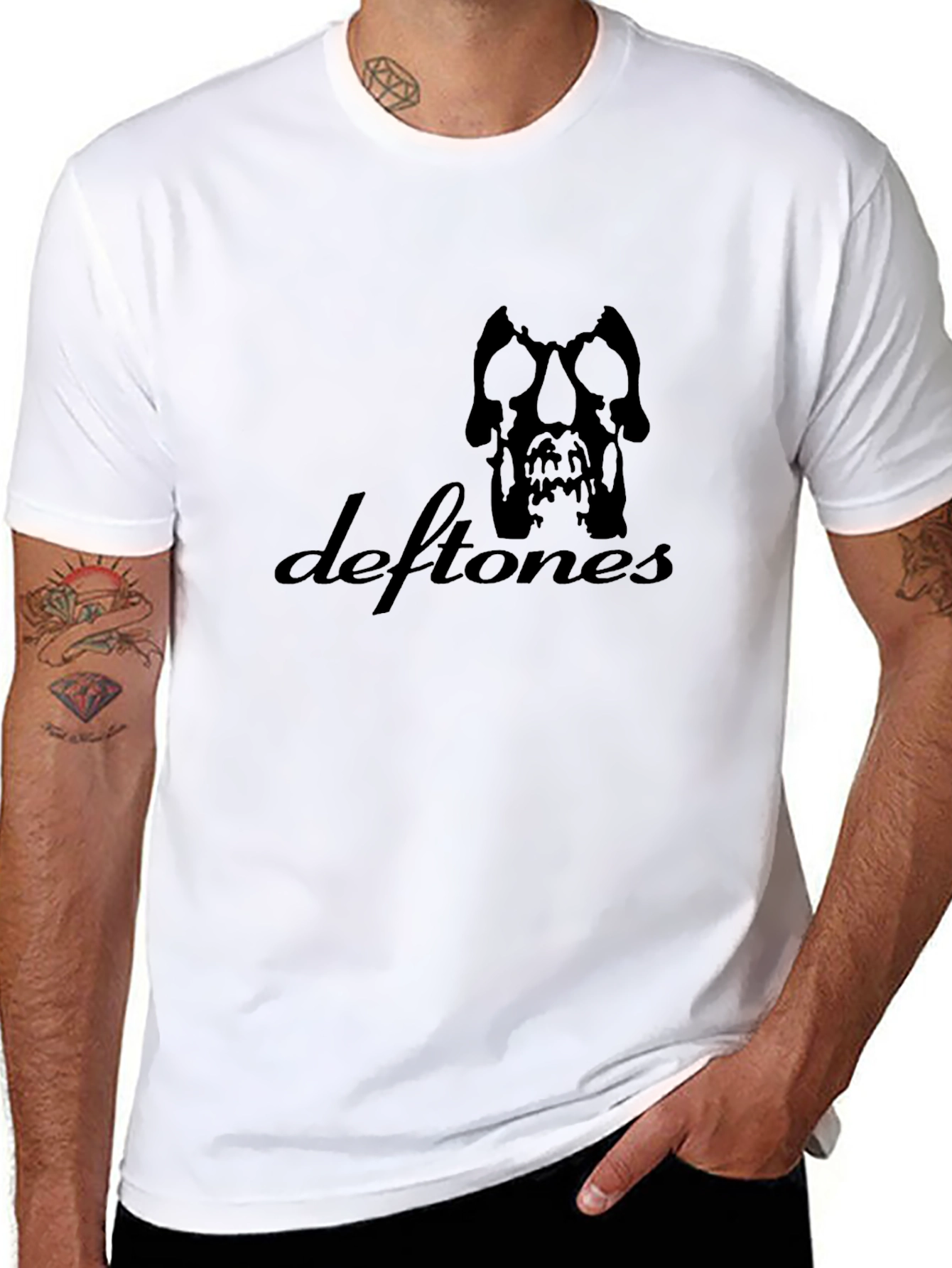 Deftones Band T-Shirt - Black Skull Logo