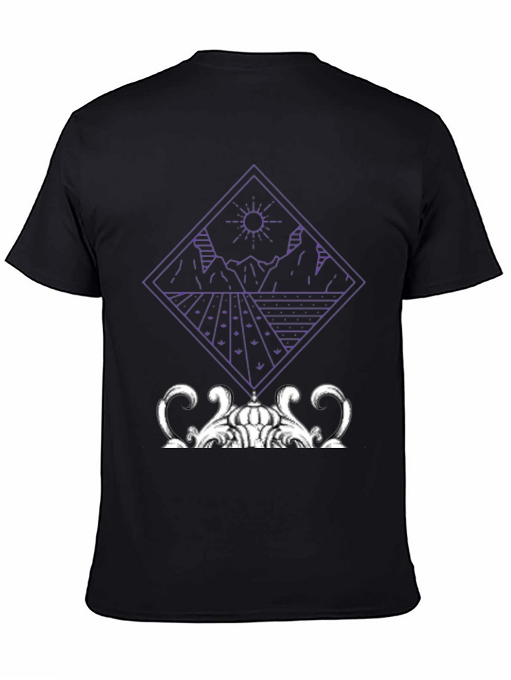 Geometric Landscape Graphic Tee - Modern Art Shirt