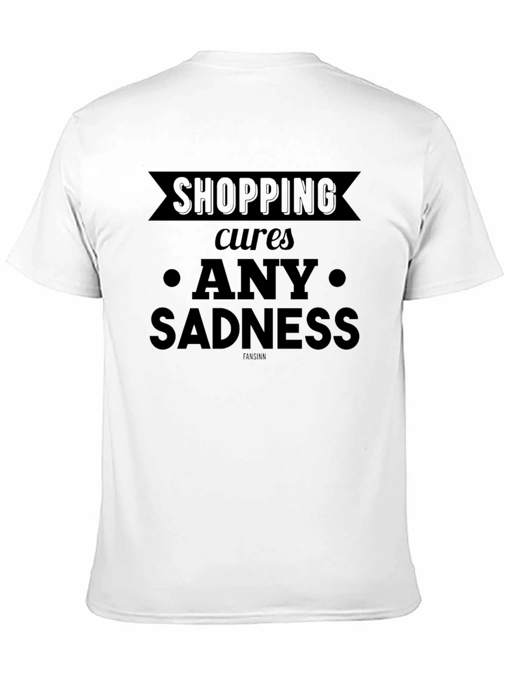Shopping Cures Any Sadness Black Graphic Tee