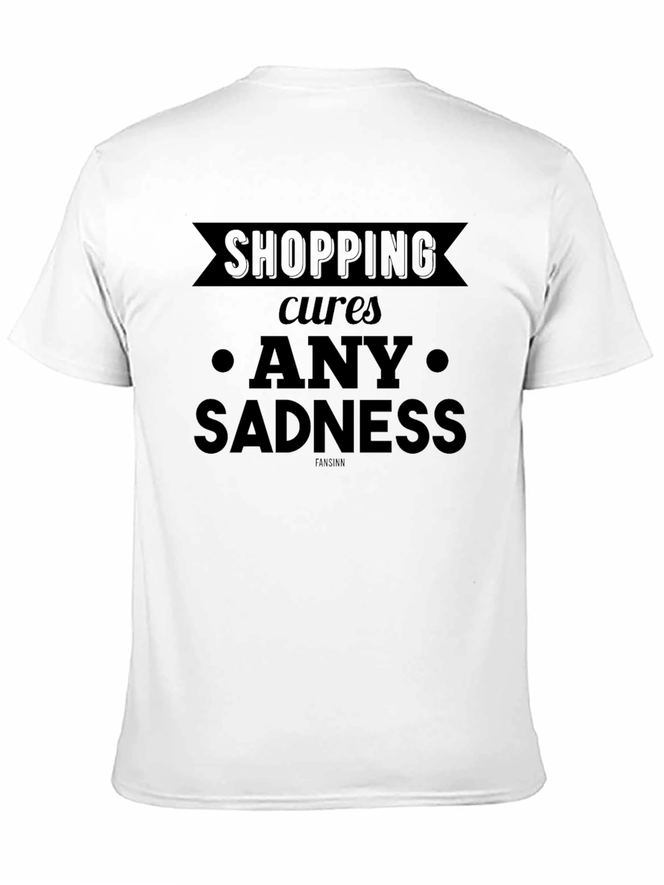 Shopping Cures Any Sadness Black Graphic Tee