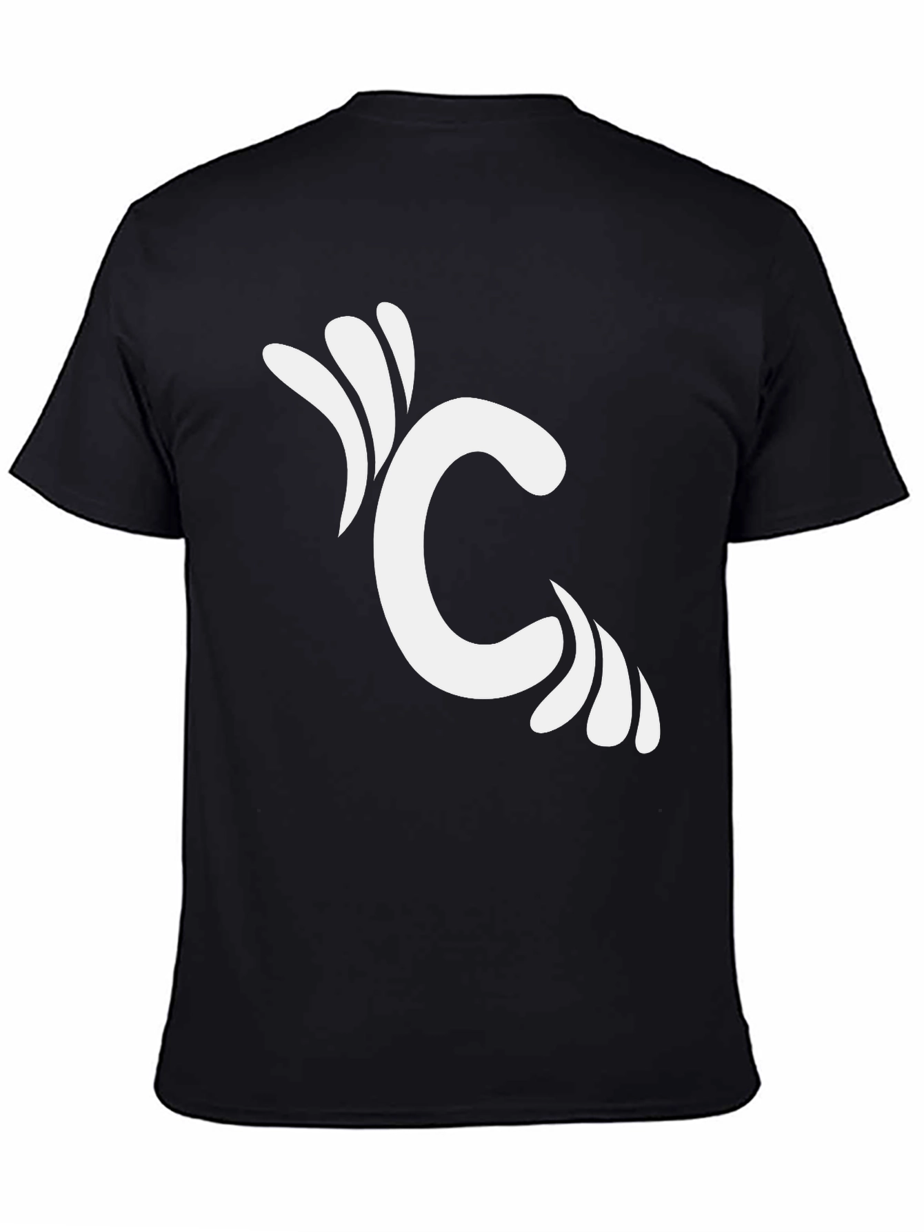 Black T-Shirt with Initial C Graphic Design
