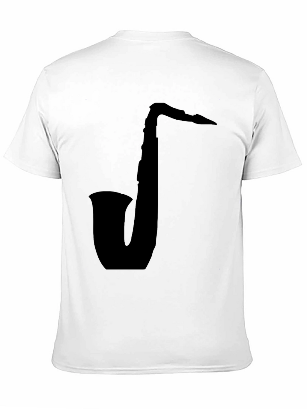 Saxophone Graphic Tee - Black Cotton Casual Shirt