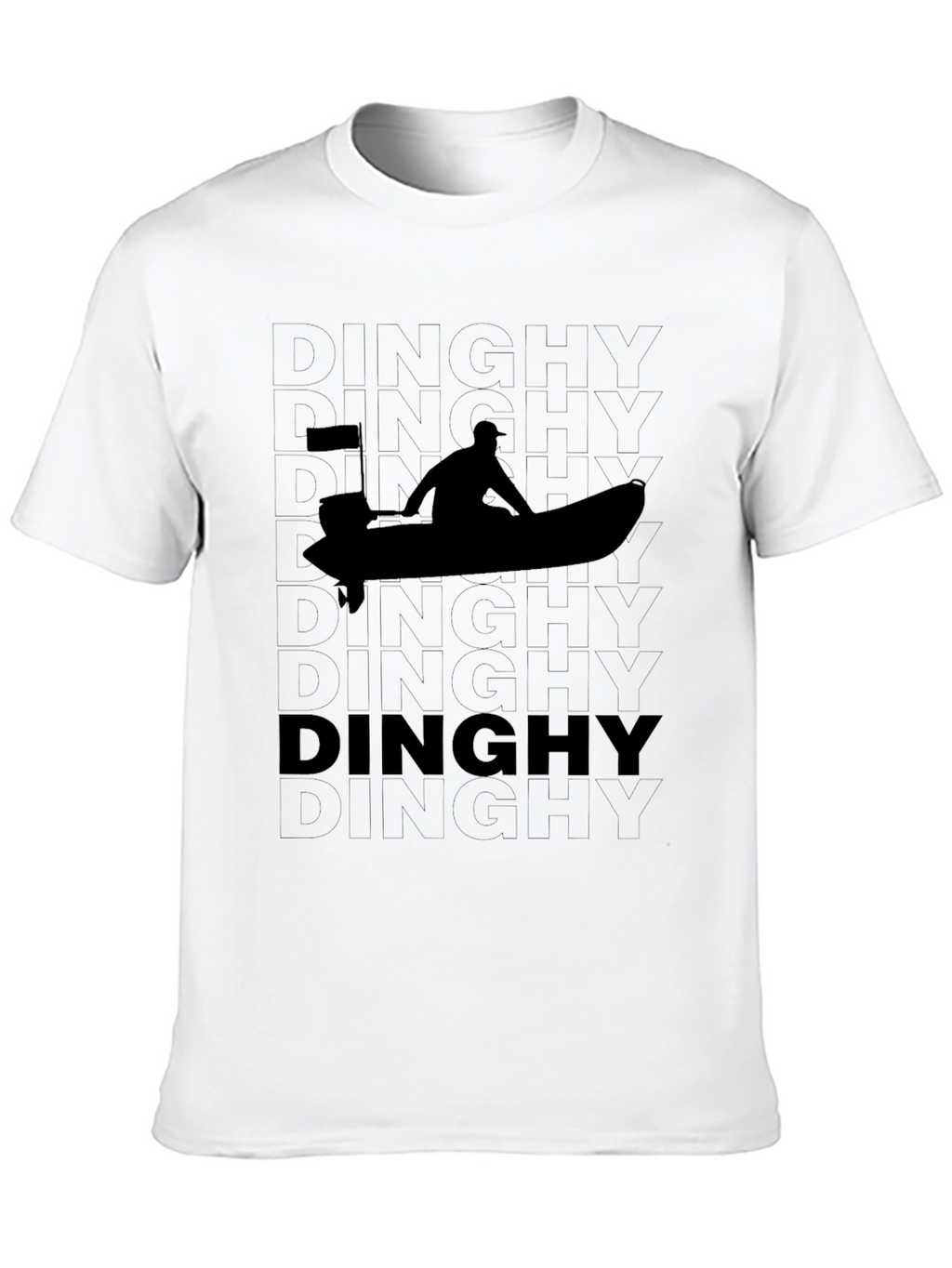 Dinghies Silhouette Black Graphic Tee - Boating & Sailing