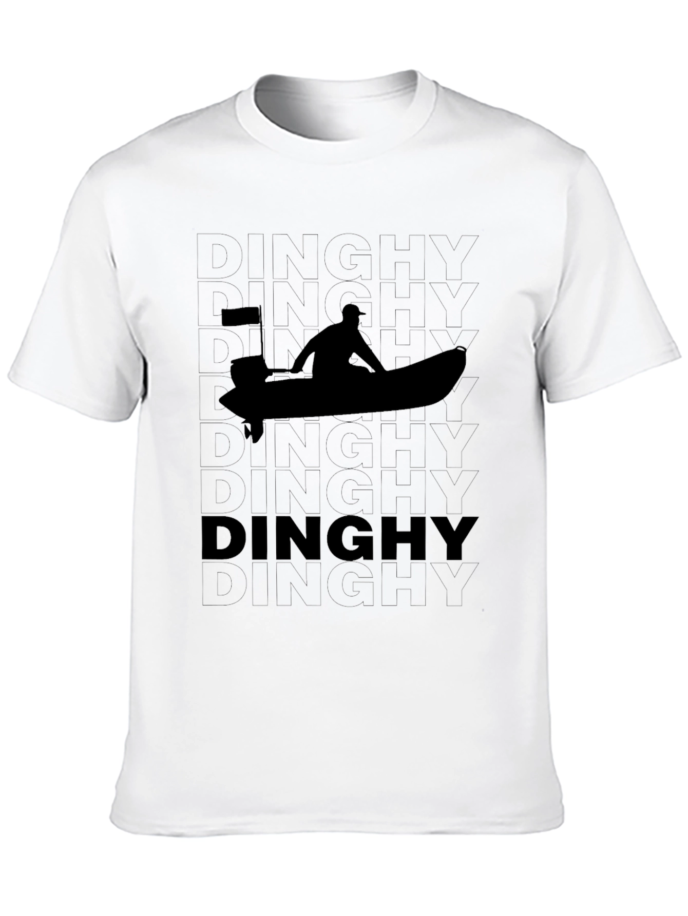 Dinghies Silhouette Black Graphic Tee - Boating & Sailing