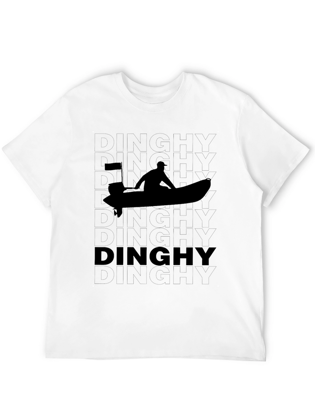 Dinghies Silhouette Black Graphic Tee - Boating & Sailing