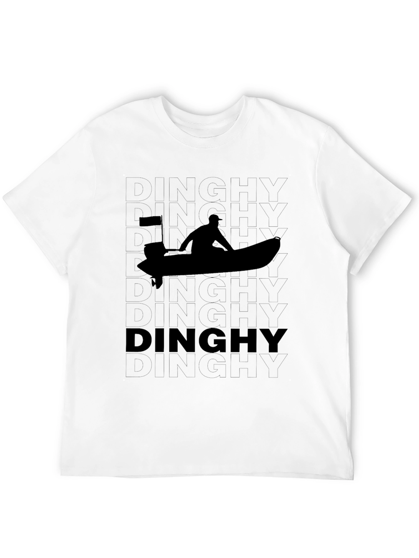 Dinghies Silhouette Black Graphic Tee - Boating & Sailing