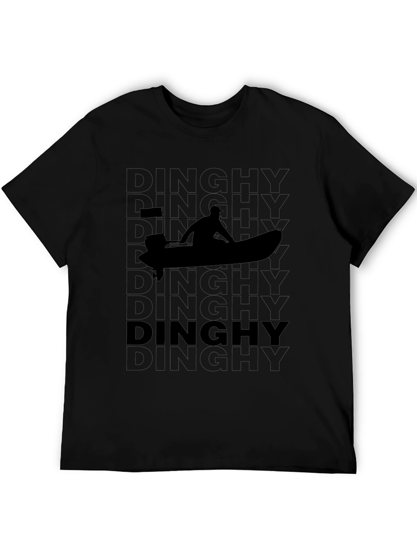 Dinghies Silhouette Black Graphic Tee - Boating & Sailing