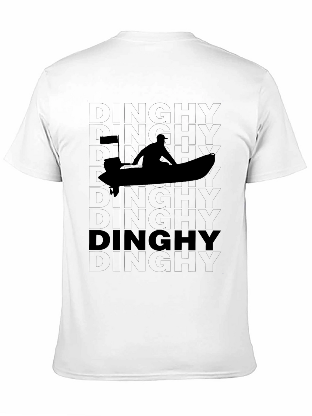 Dinghies Silhouette Black Graphic Tee - Boating & Sailing