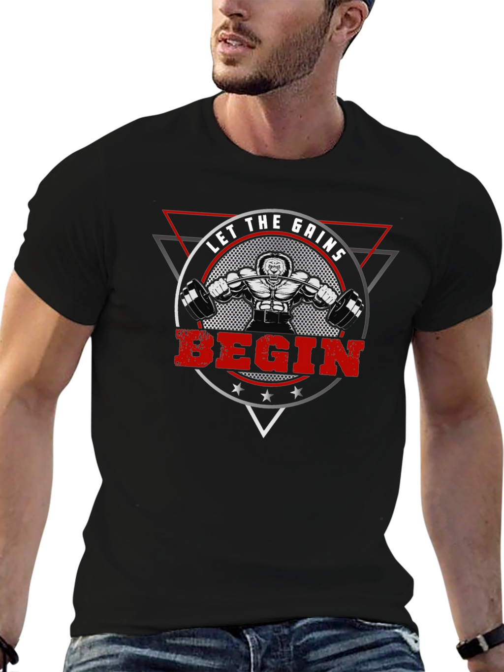 Let The Gains Begin Graphic T-Shirt - Fitness Motivation