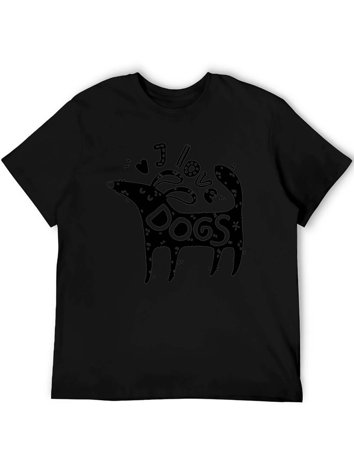 I Love Dogs Graphic Tee - Black Unisex T-Shirt