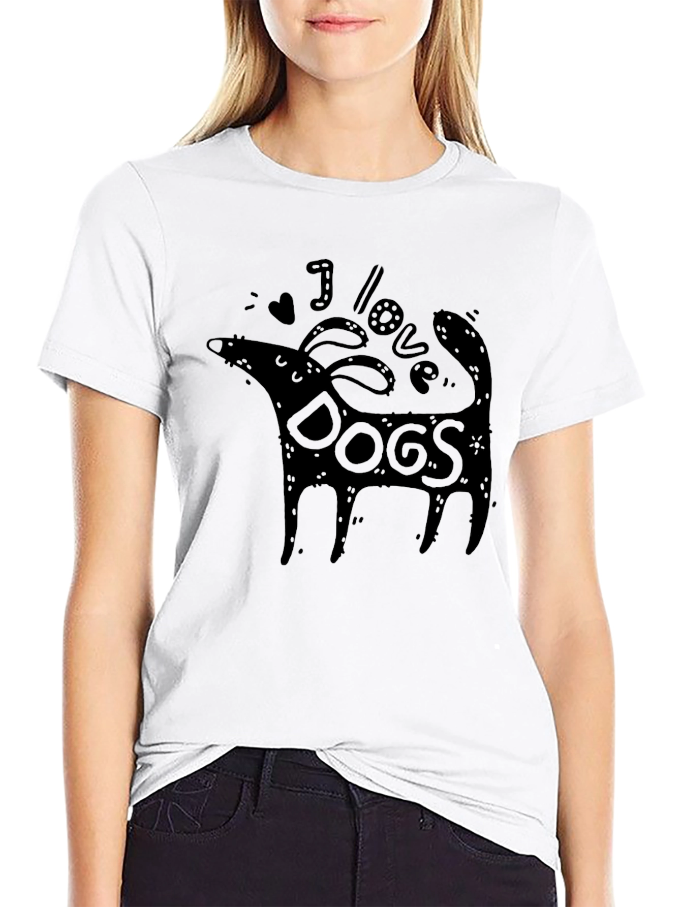 I Love Dogs Graphic Tee - Black Unisex T-Shirt