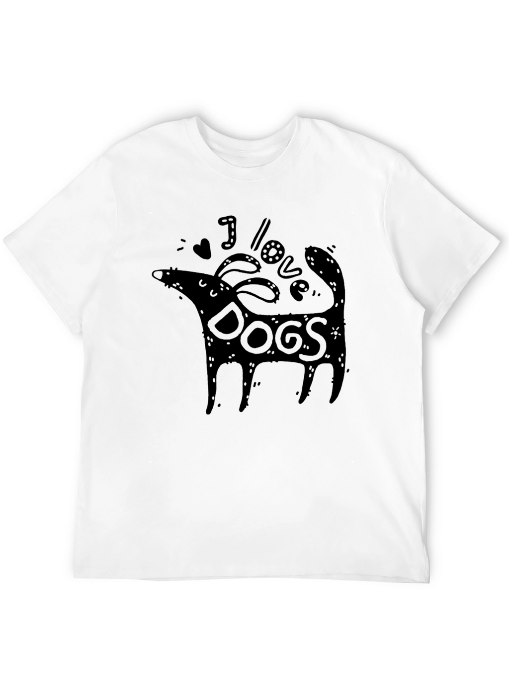 I Love Dogs Graphic Tee - Black Unisex T-Shirt