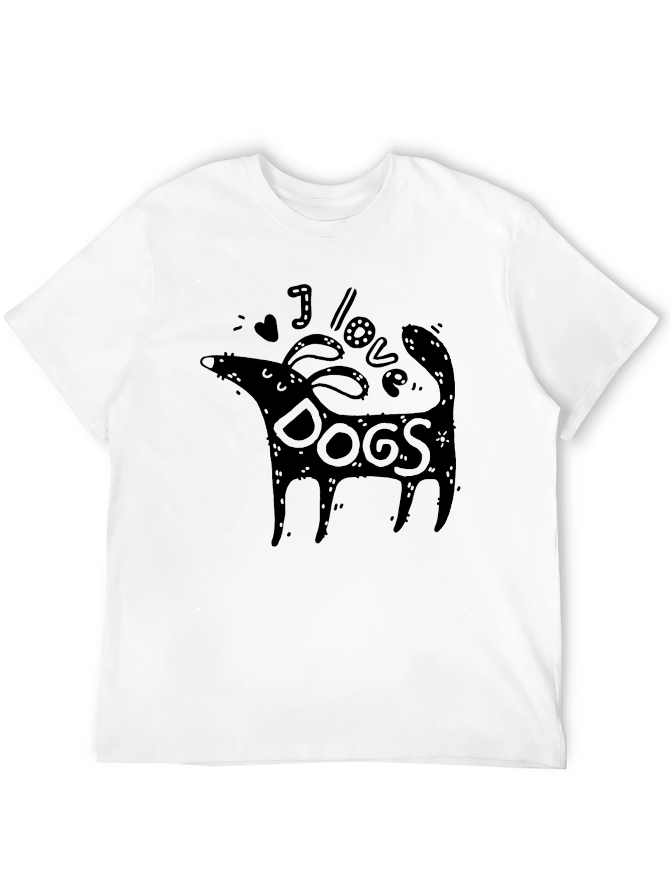 I Love Dogs Graphic Tee - Black Unisex T-Shirt