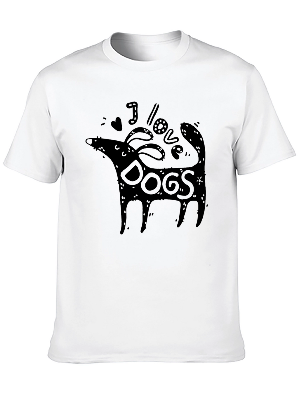 I Love Dogs Graphic Tee - Black Unisex T-Shirt