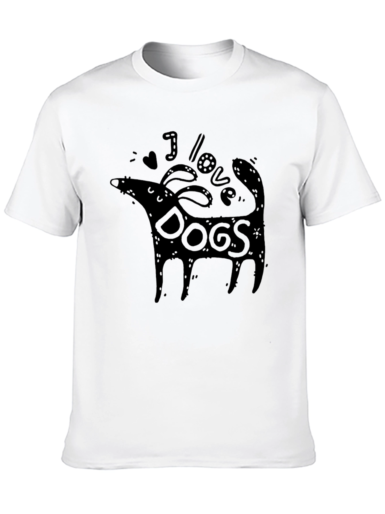 I Love Dogs Graphic Tee - Black Unisex T-Shirt