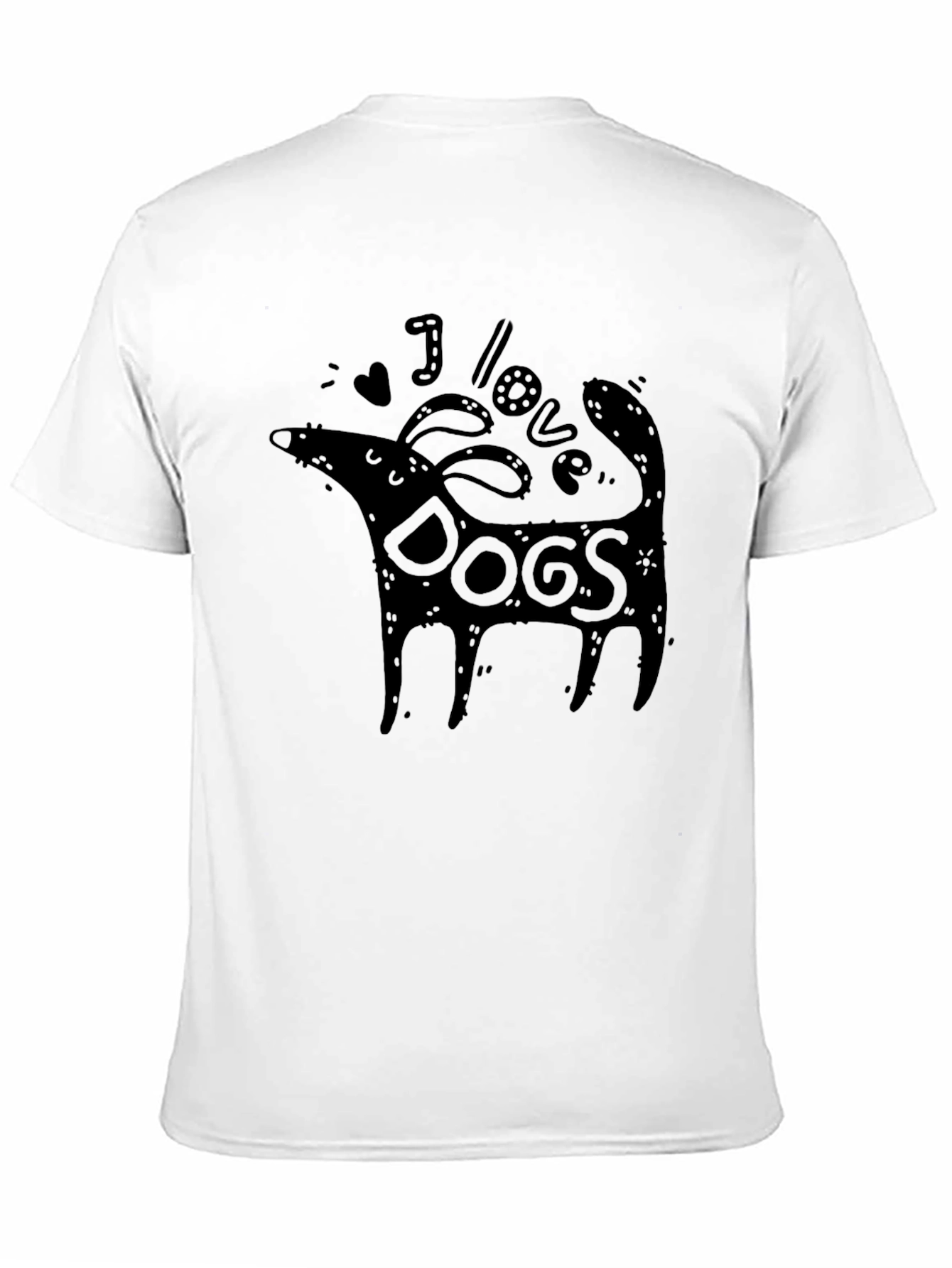 I Love Dogs Graphic Tee - Black Unisex T-Shirt