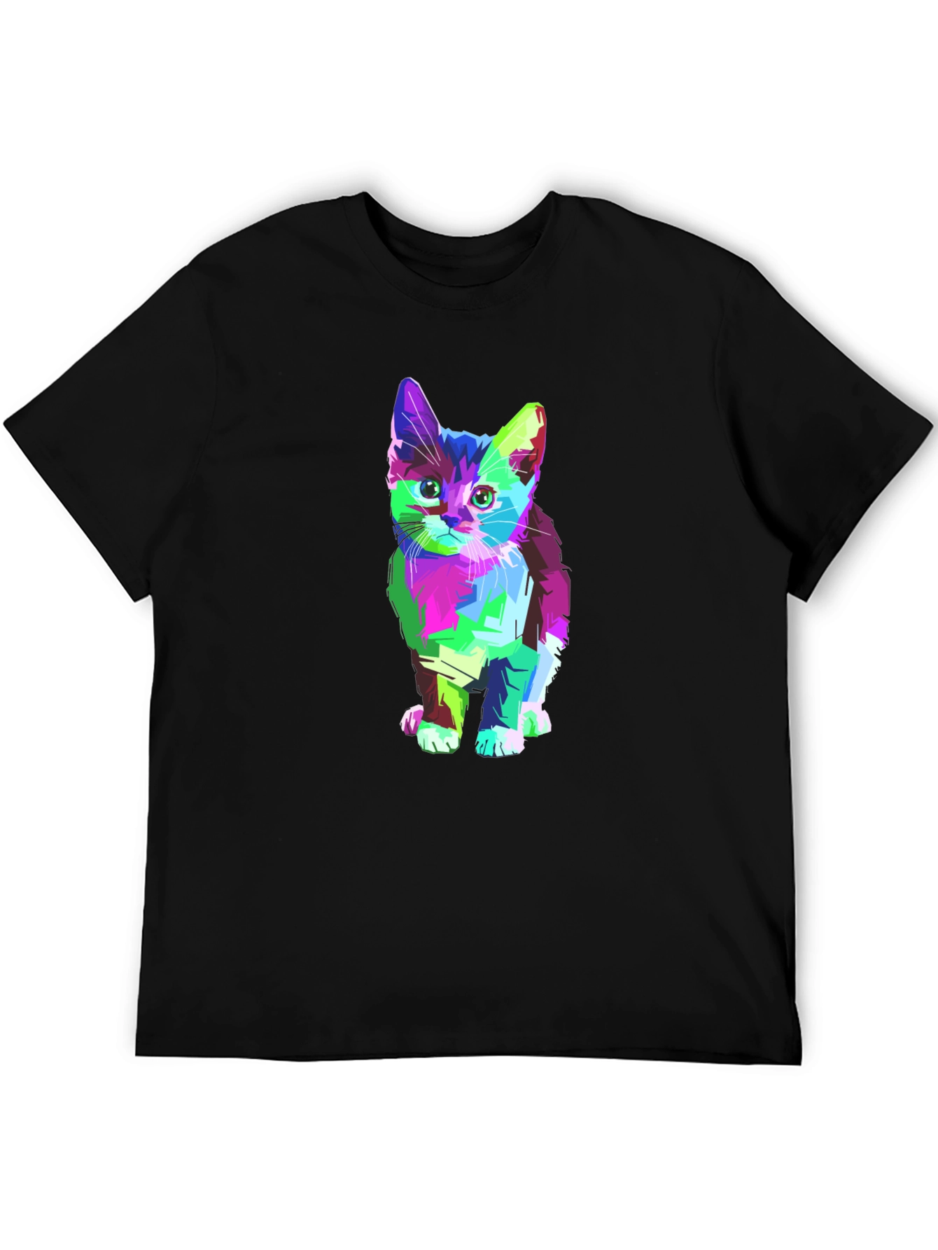 Abstract Kitten Graphic T-Shirt