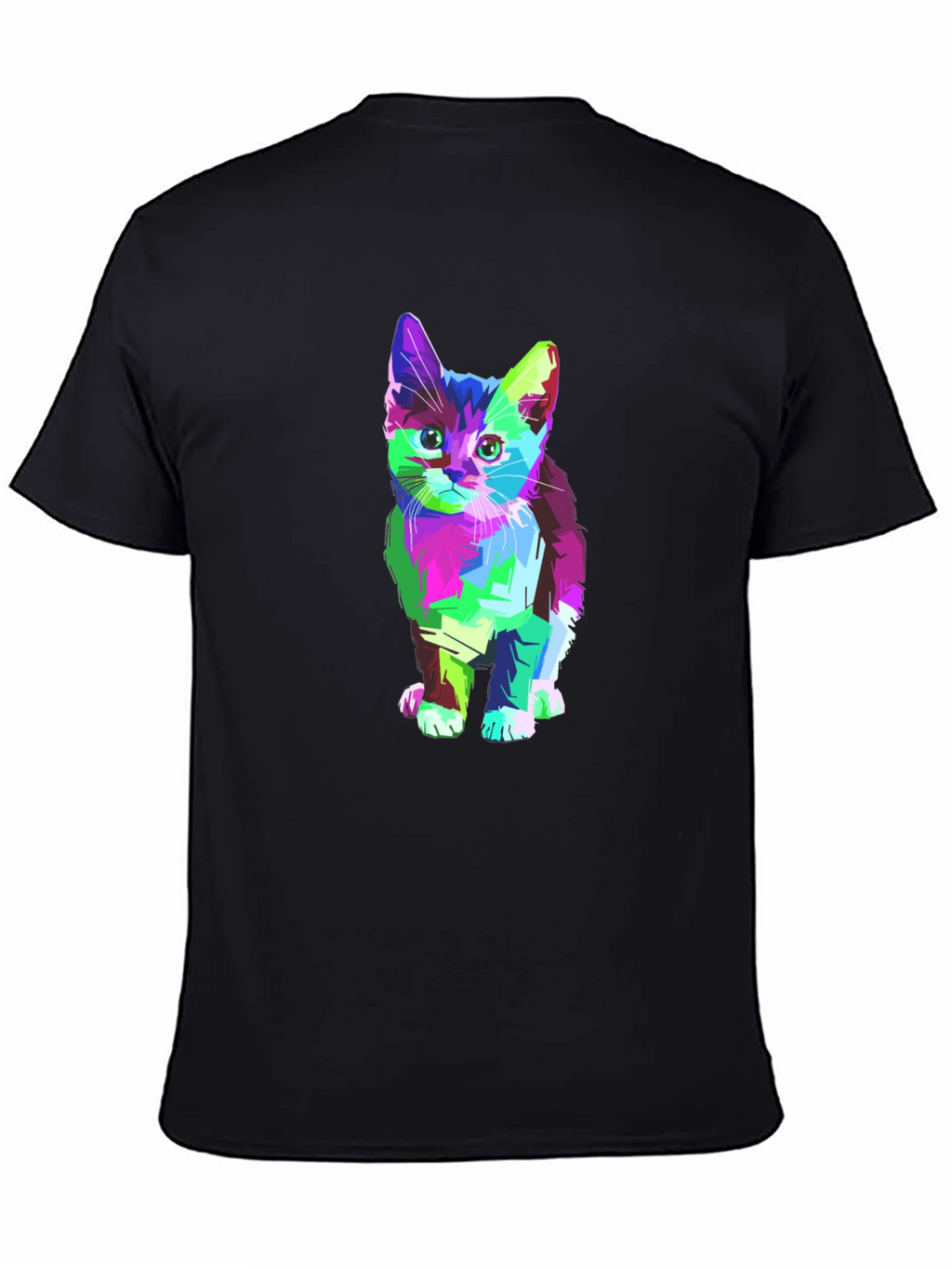 Abstract Kitten Graphic T-Shirt