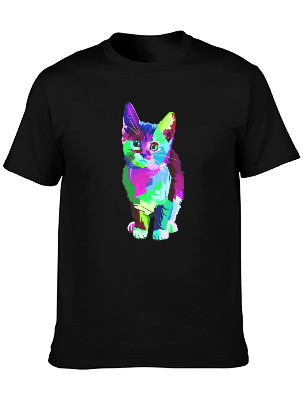 Abstract Kitten Graphic T-Shirt