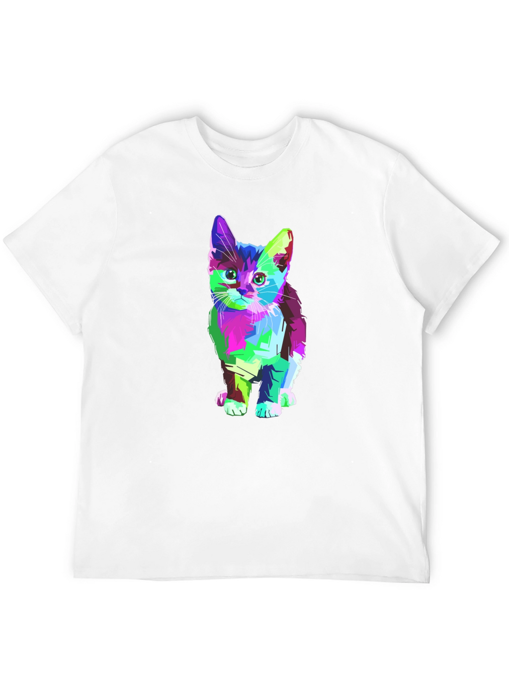 Abstract Kitten Graphic T-Shirt