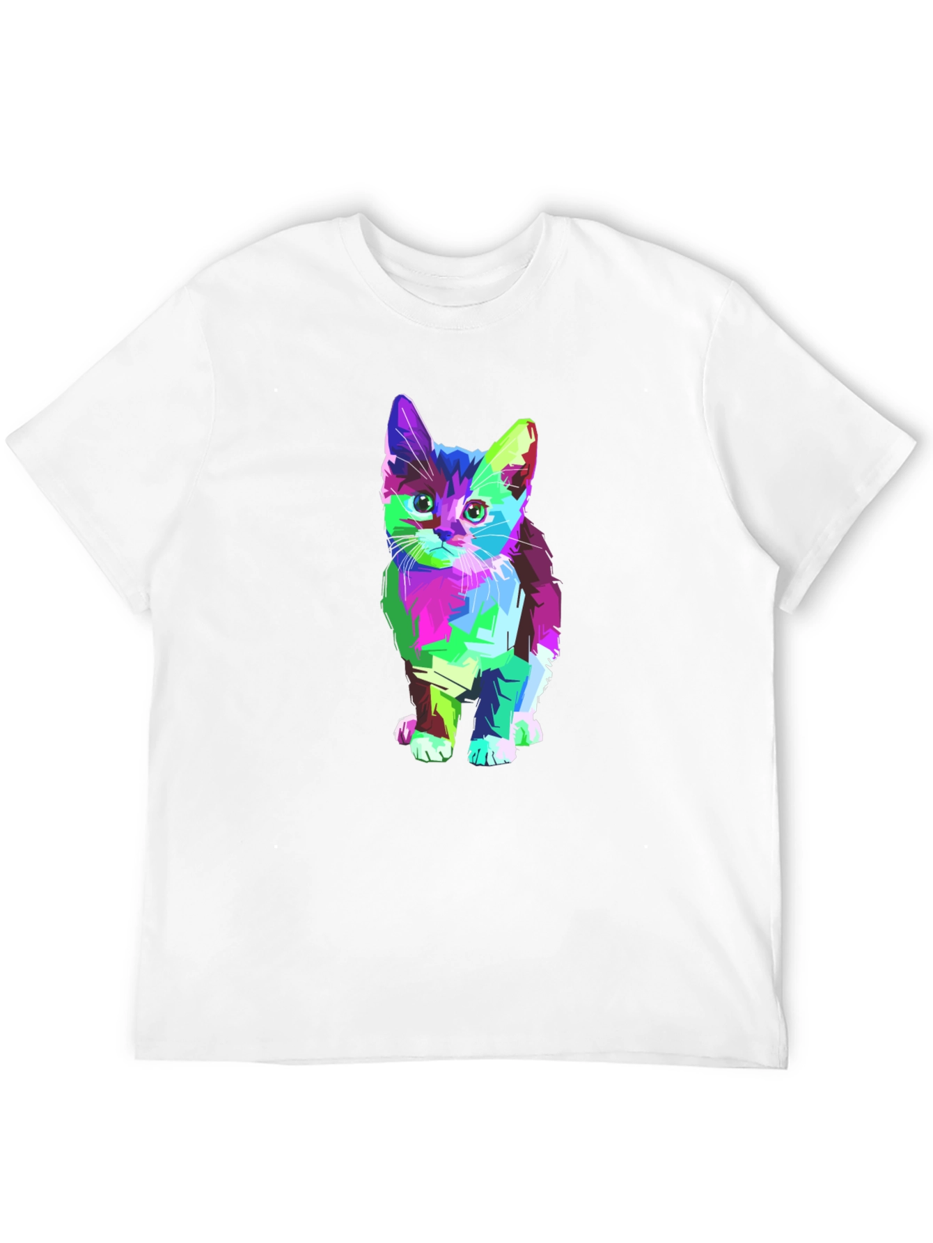 Abstract Kitten Graphic T-Shirt