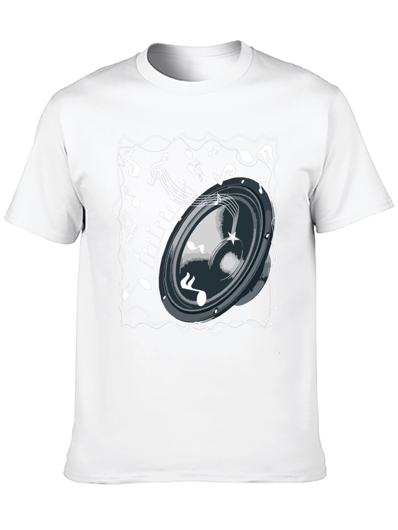 Musical Speaker T-Shirt - Black Cotton Tee