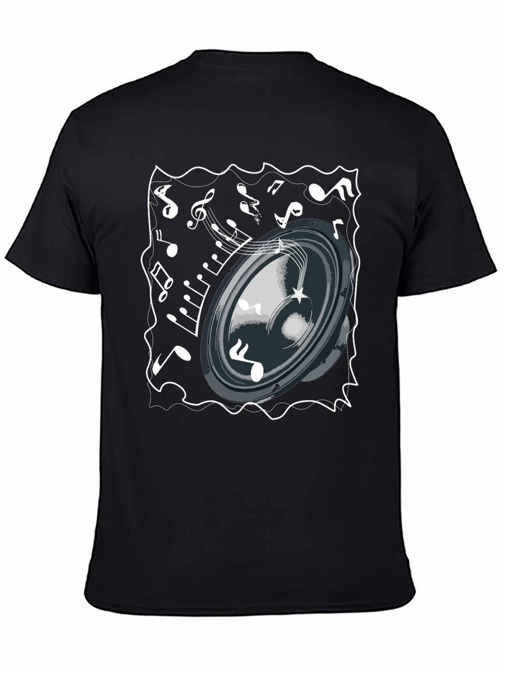Musical Speaker T-Shirt - Black Cotton Tee