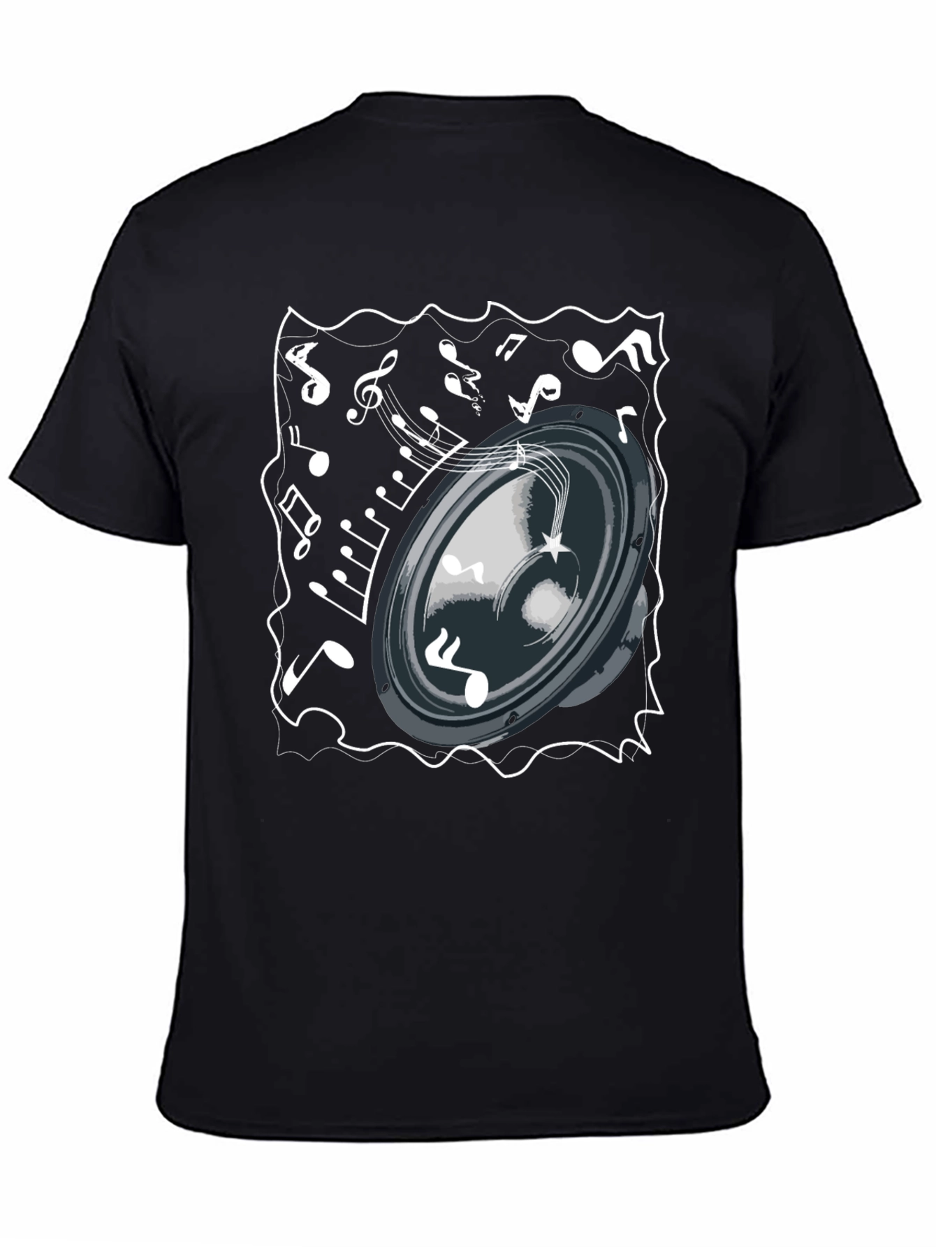 Musical Speaker T-Shirt - Black Cotton Tee