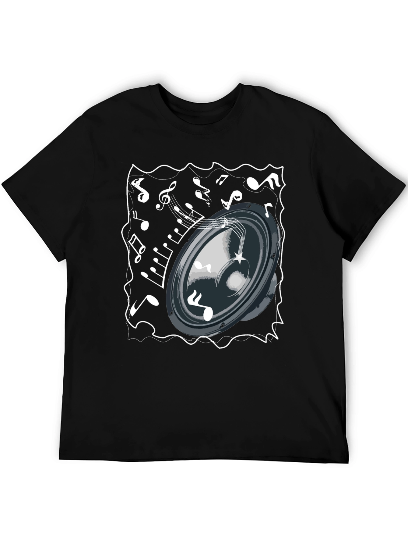 Musical Speaker T-Shirt - Black Cotton Tee