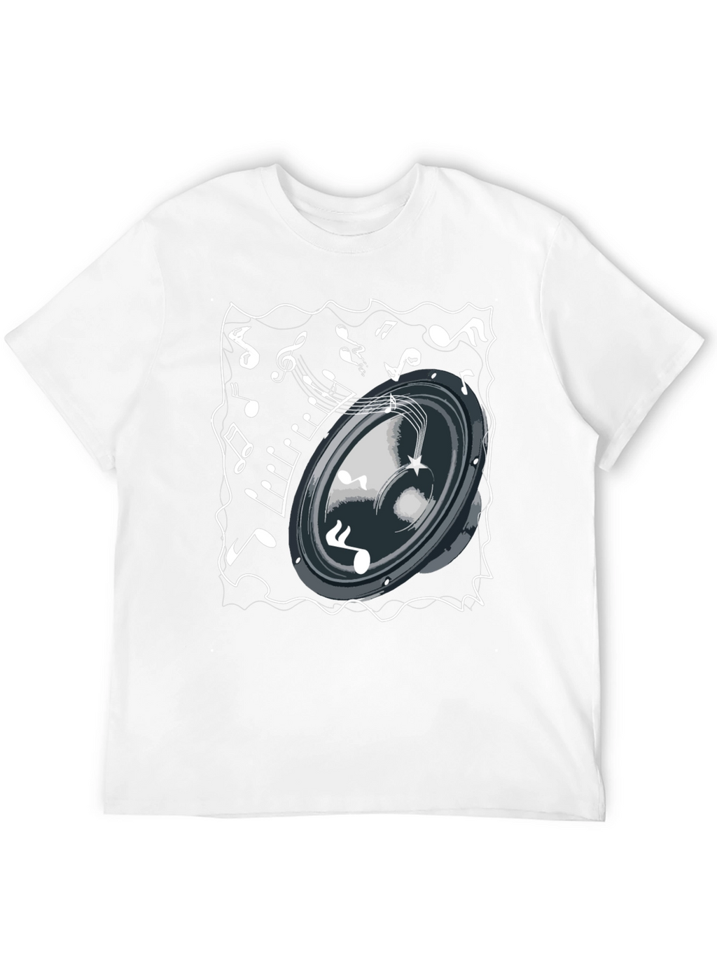 Musical Speaker T-Shirt - Black Cotton Tee