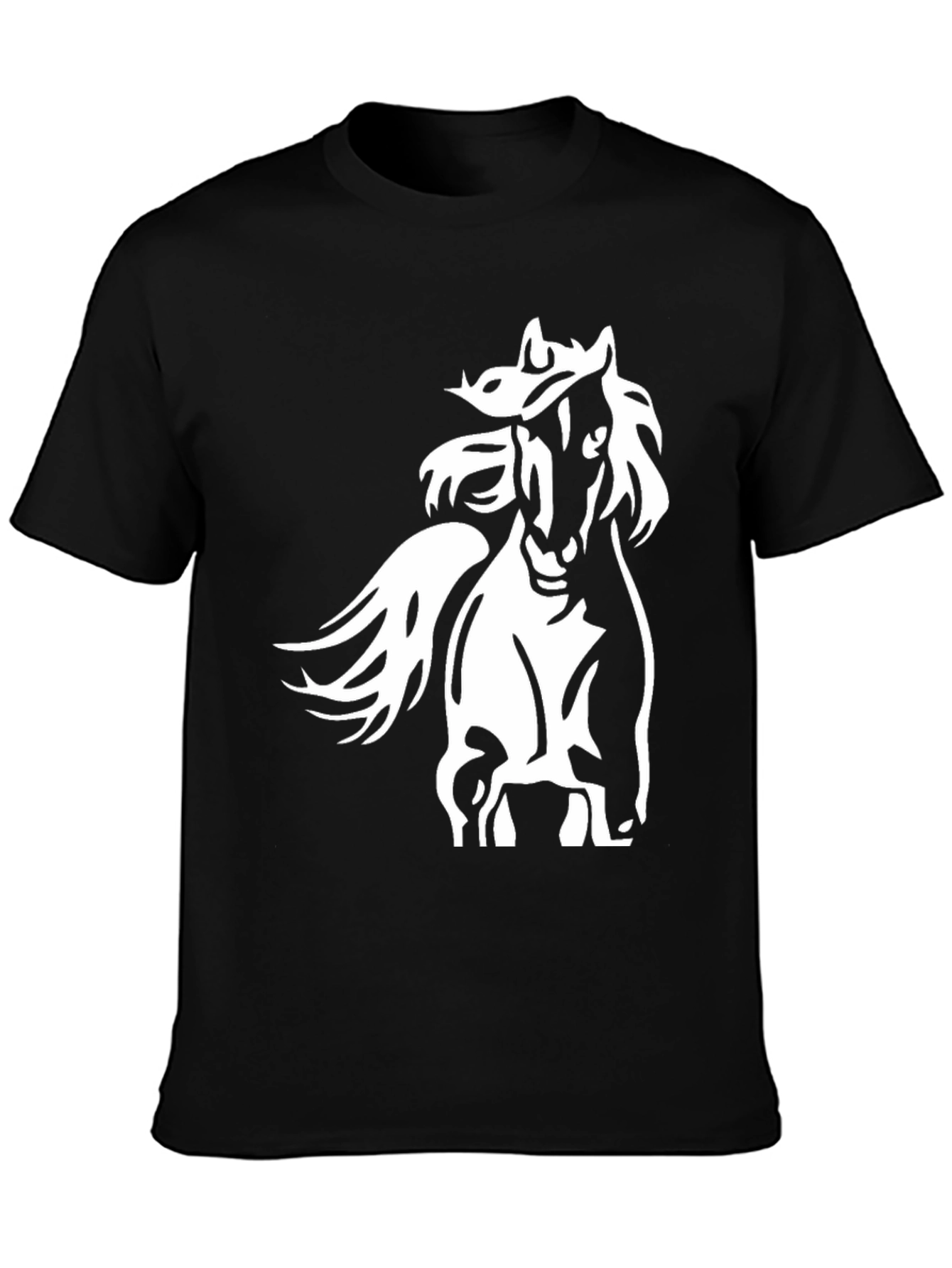 Black Horse Graphic T-Shirt - Stylish and Comfortable