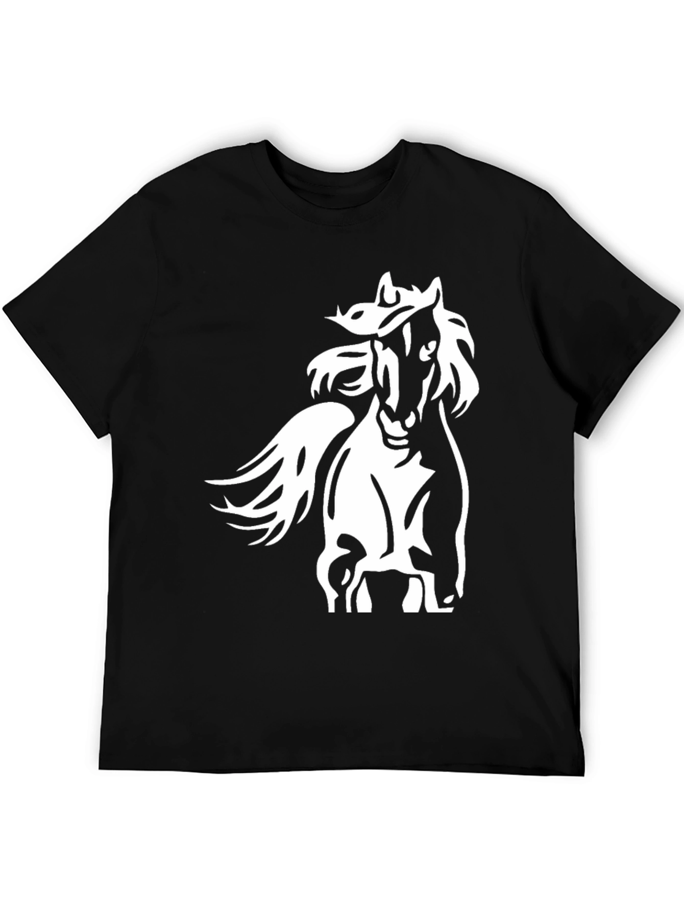 Black Horse Graphic T-Shirt - Stylish and Comfortable