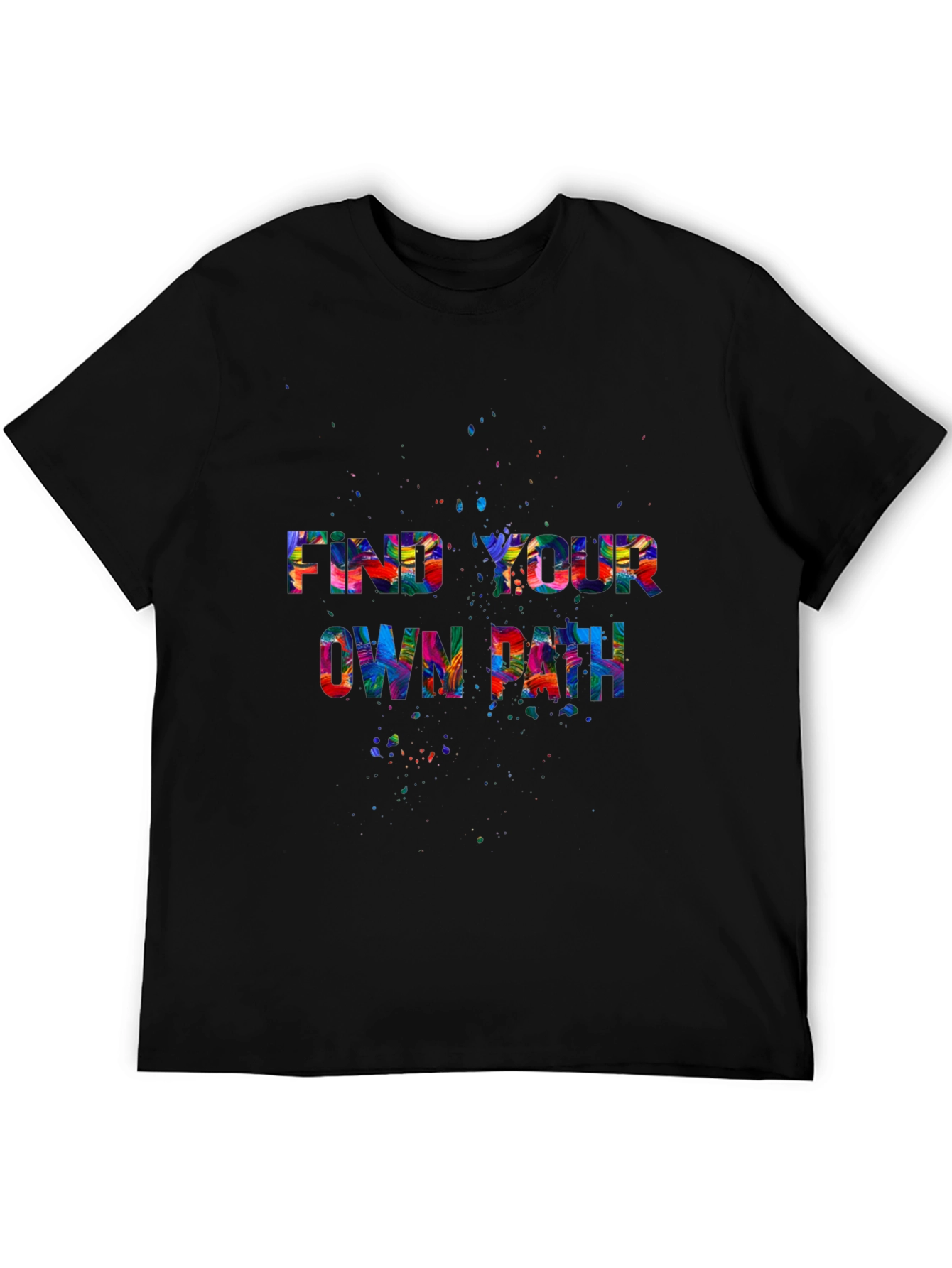Find Your Own Path Colorful Graphic Tee - Black