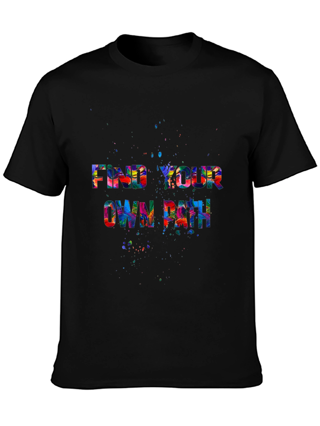 Find Your Own Path Colorful Graphic Tee - Black