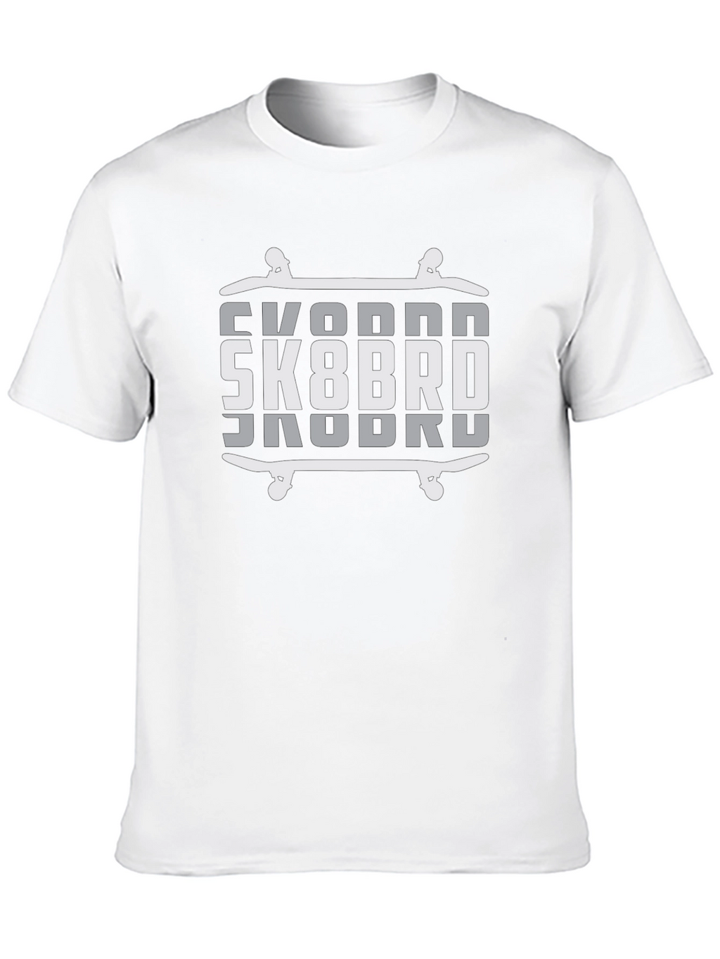SK8BRD Skateboard Graphic Tee - Black Cotton Blend