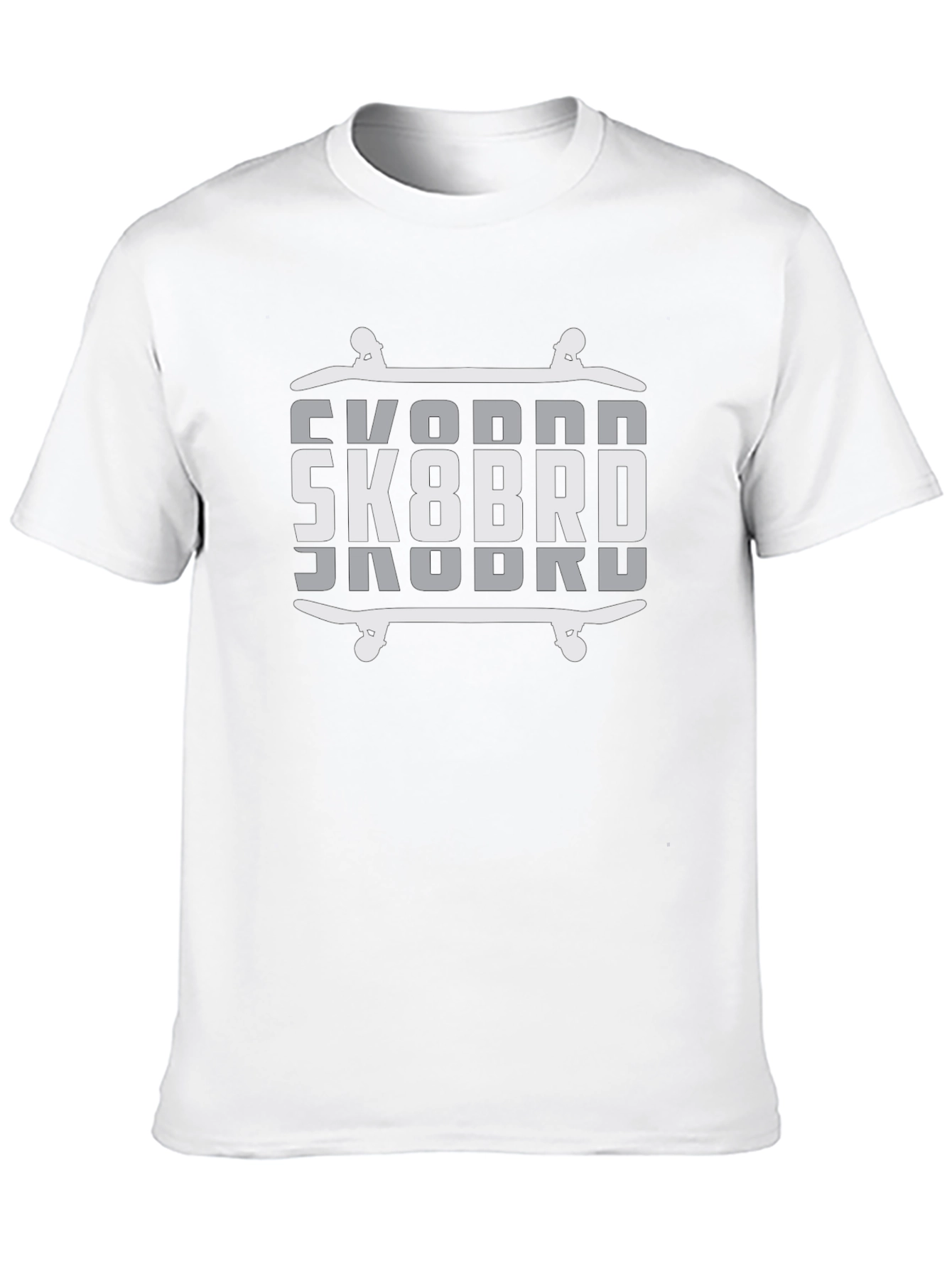 SK8BRD Skateboard Graphic Tee - Black Cotton Blend