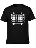 SK8BRD Skateboard Graphic Tee - Black Cotton Blend