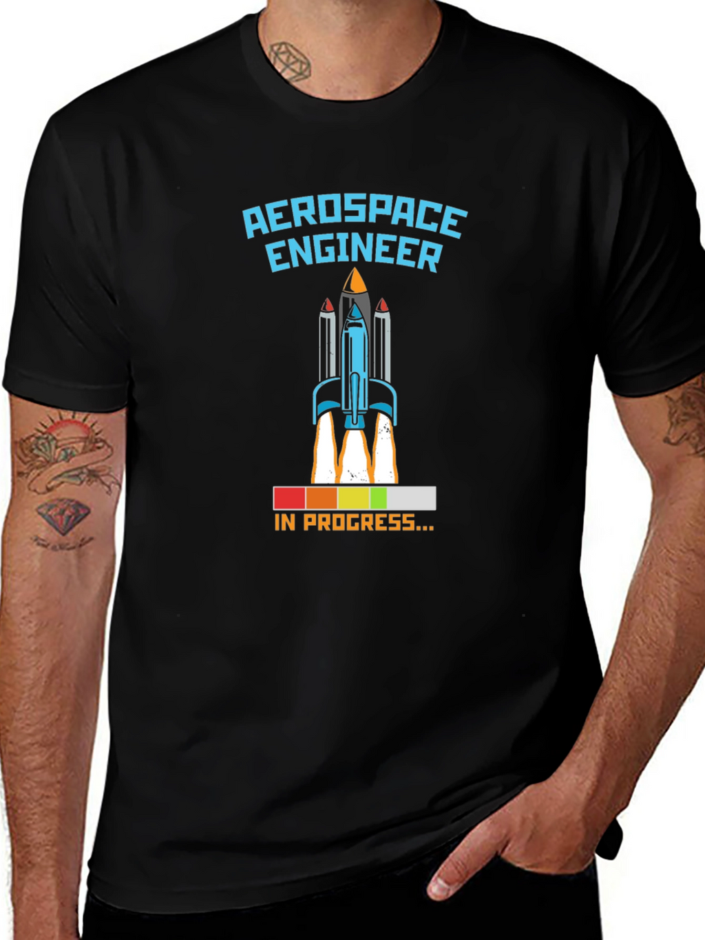 Aerospace Engineer Rocket Launch Mens T-Shirt