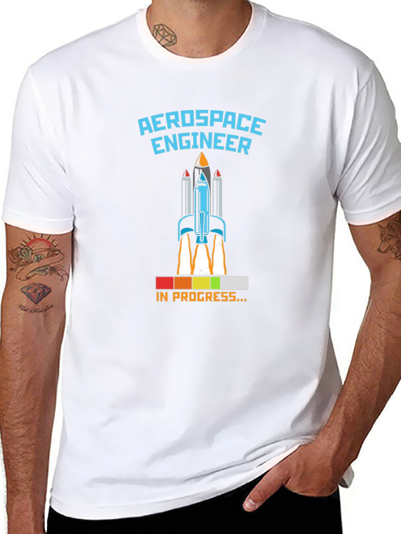 Aerospace Engineer Rocket Launch Mens T-Shirt
