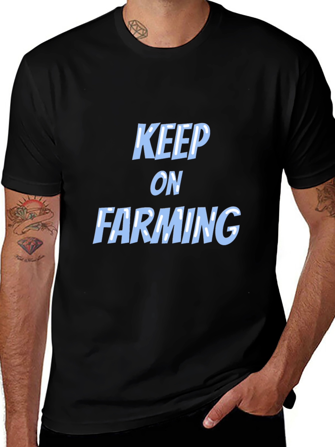 Keep on Farming Black T-Shirt