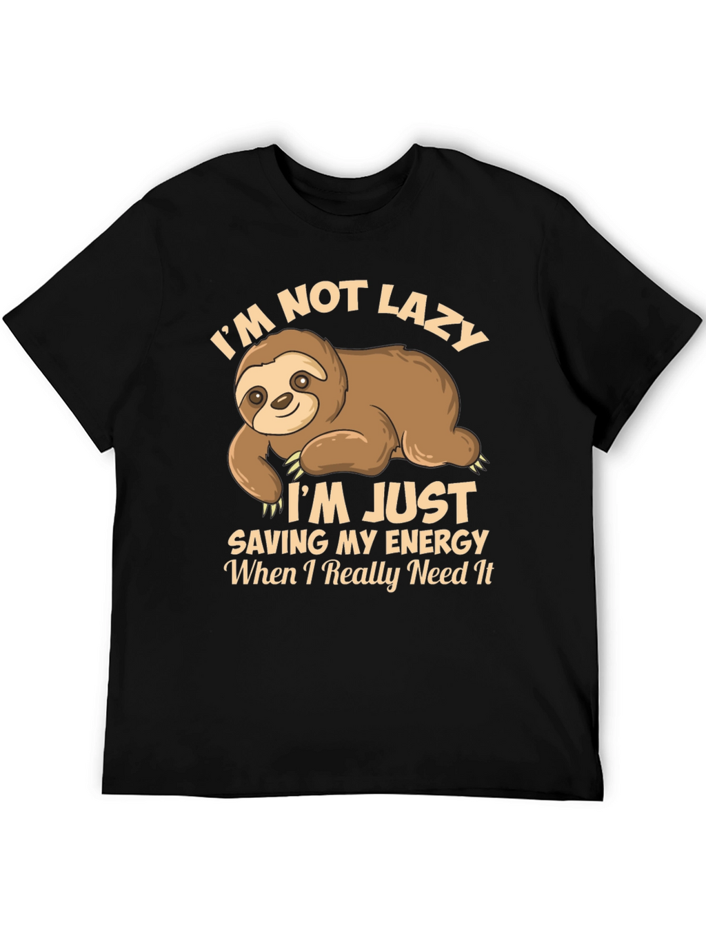 Funny Sloth T-Shirt - Saving Energy Design