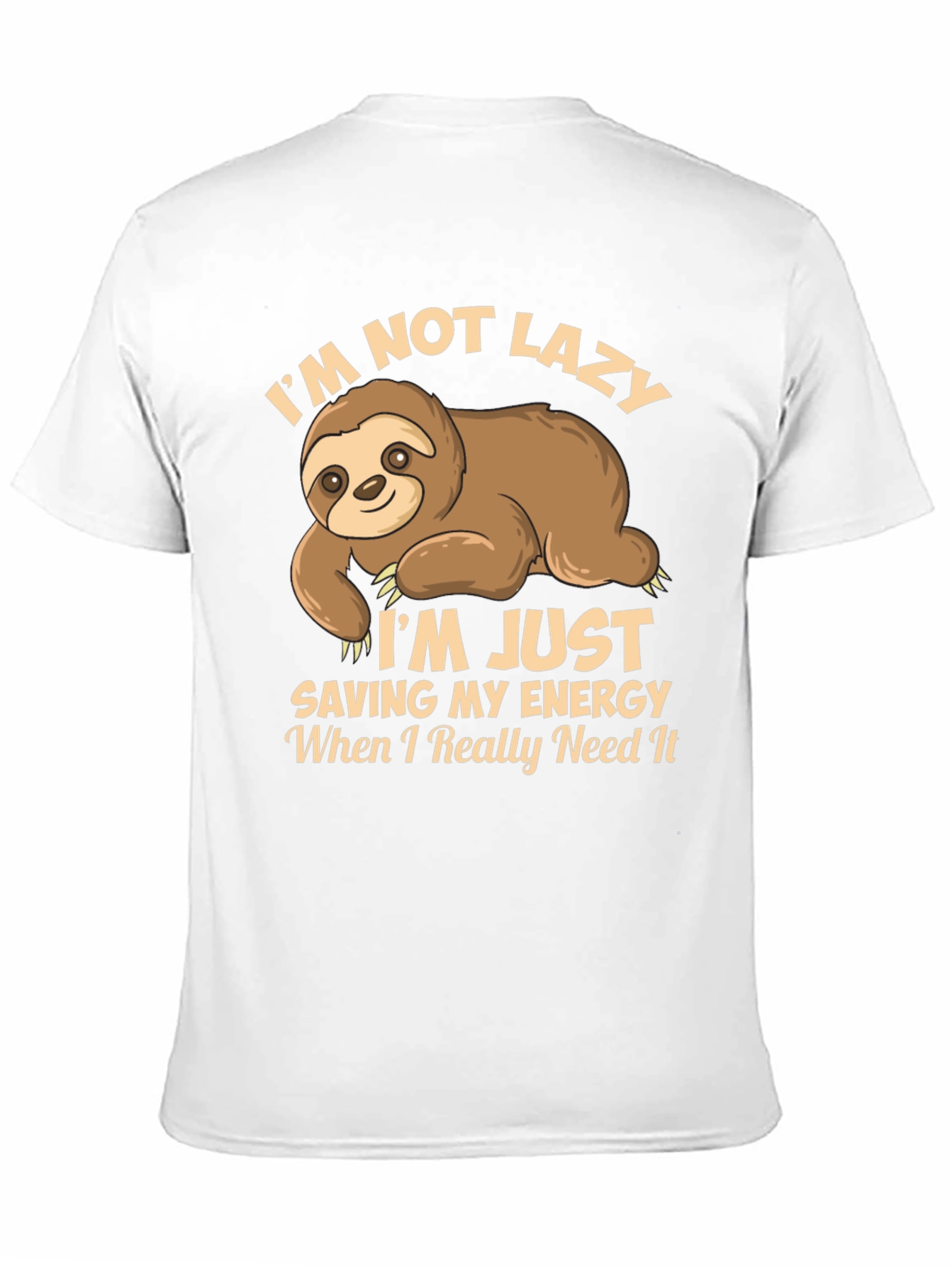 Funny Sloth T-Shirt - Saving Energy Design