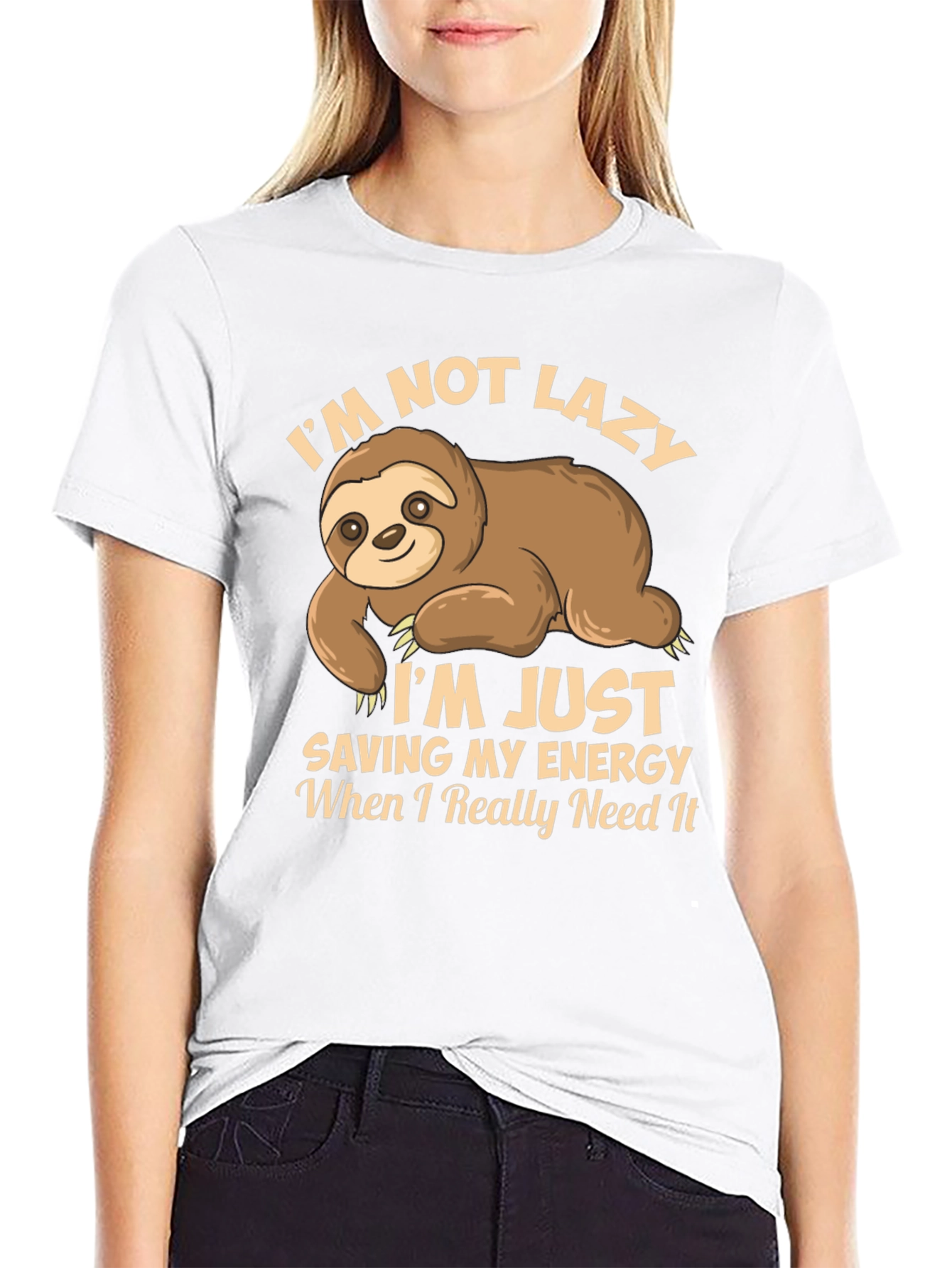 Funny Sloth T-Shirt - Saving Energy Design