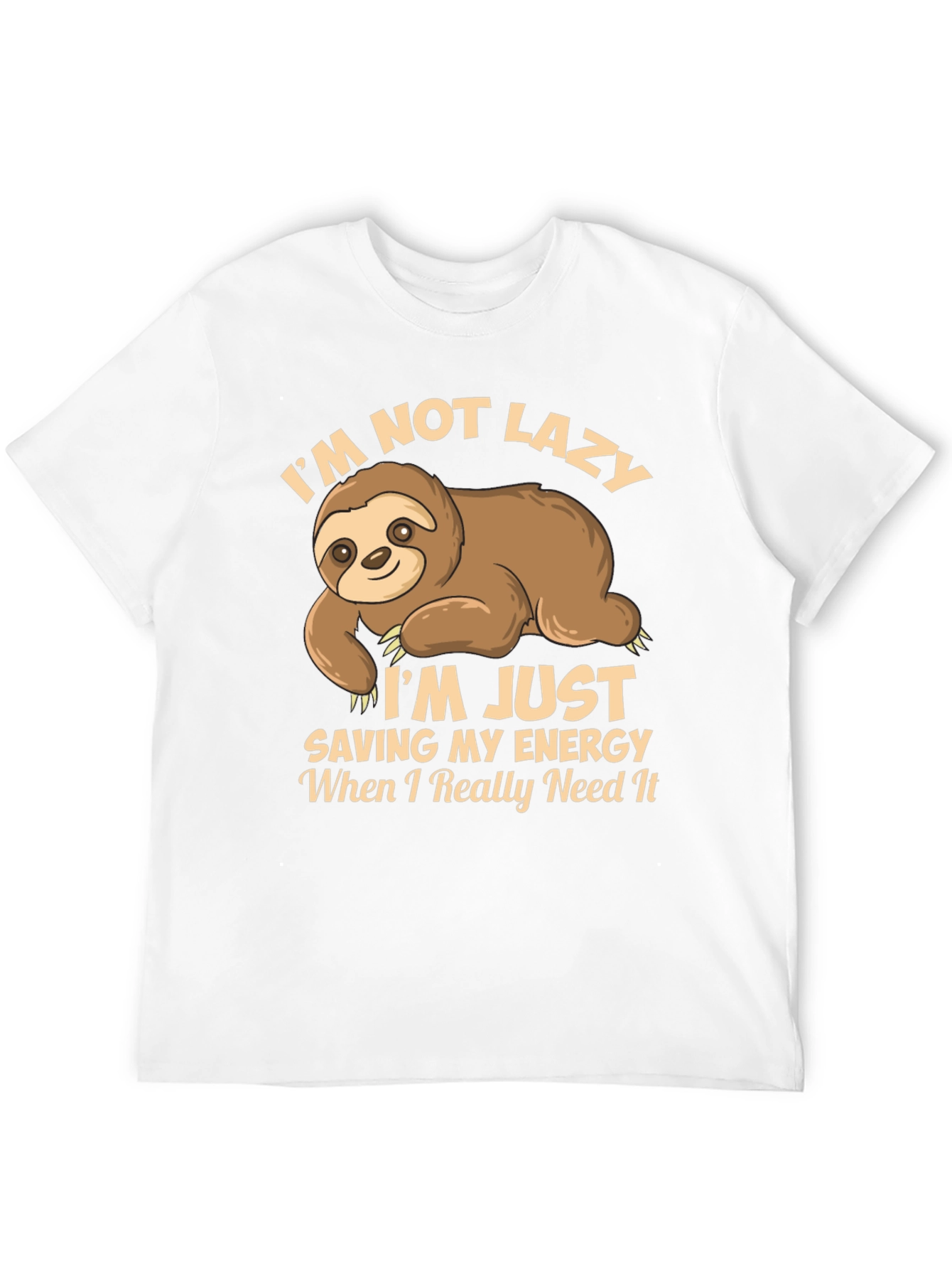 Funny Sloth T-Shirt - Saving Energy Design