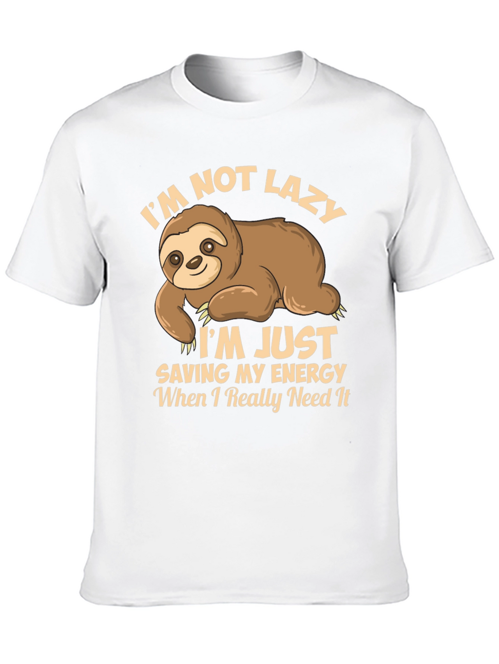 Funny Sloth T-Shirt - Saving Energy Design