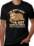 Funny Sloth T-Shirt - Saving Energy Design