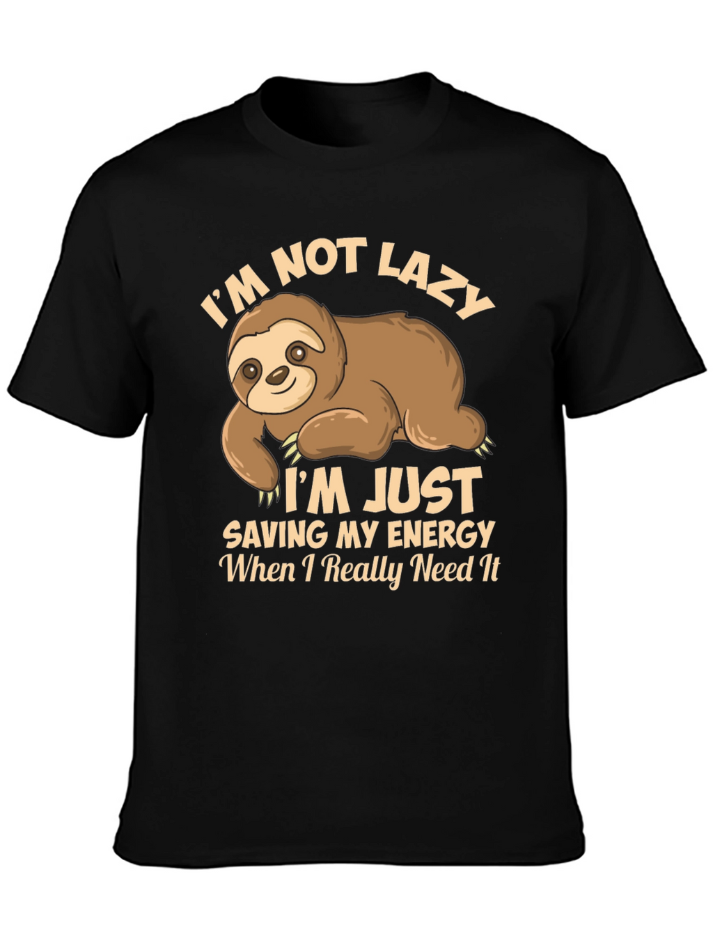 Funny Sloth T-Shirt - Saving Energy Design
