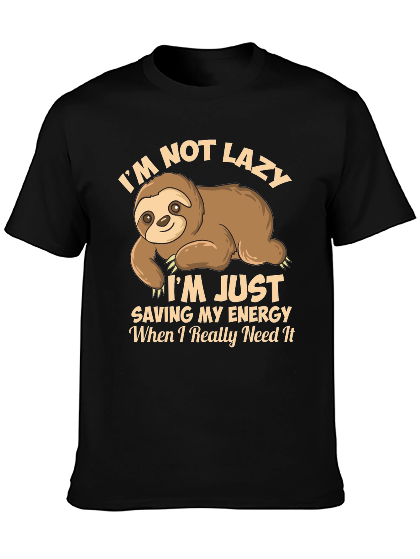 Funny Sloth T-Shirt - Saving Energy Design
